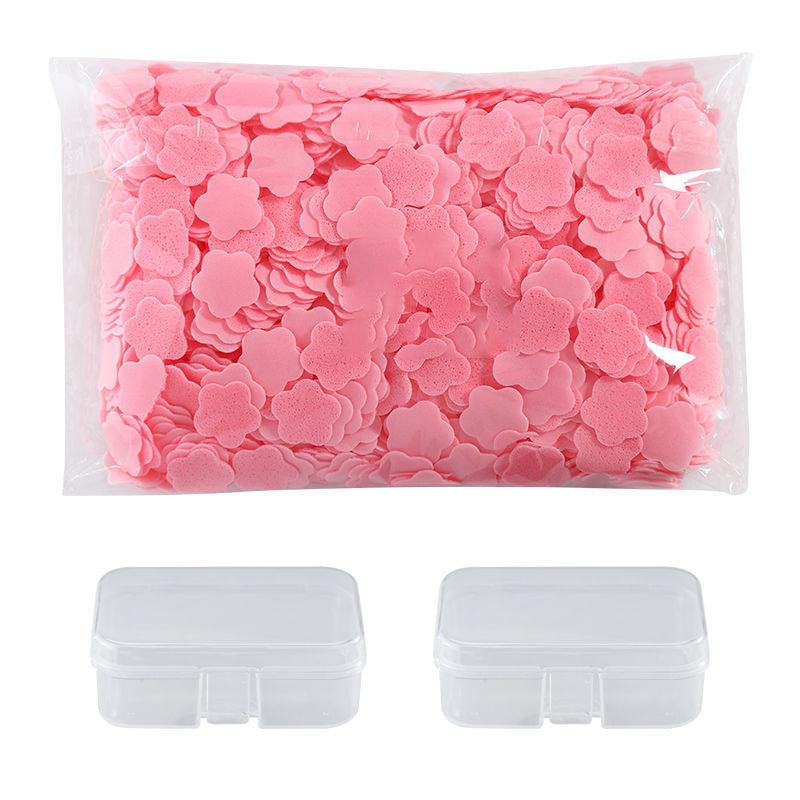 1100 Soap Flakes in 2 Transparent Boxes Portable Petals Soap for Hand Washing