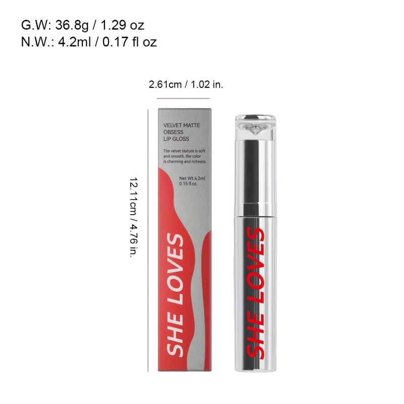 Silvery Tube Matte Liquid Lipstick Lip Gloss Long Lasting Waterproof Lip Glaze