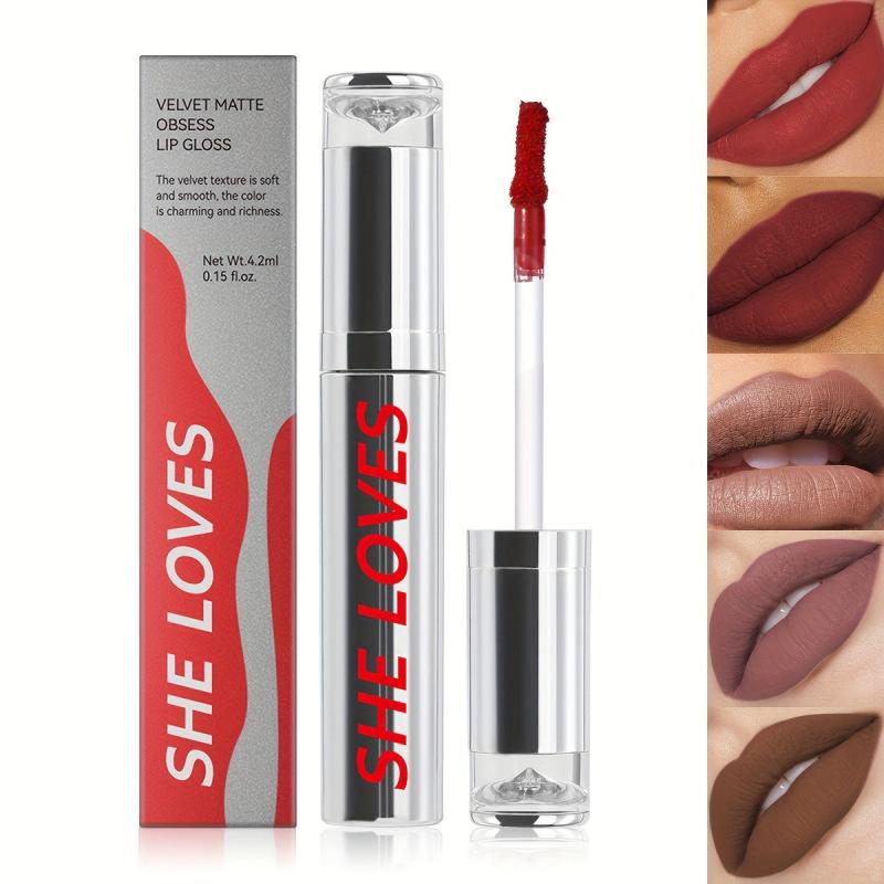 Silvery Tube Matte Liquid Lipstick Lip Gloss Long Lasting Waterproof Lip Glaze