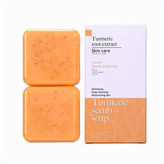 Turmeric Soap 70g Travel Size with Foaming Net, Natural Soap for Face and Body