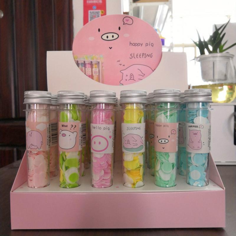 6Pcs Travel Paper Soap Tablets Test Tube Soap Flower Soap Paper Bottles