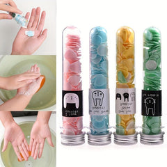 6Pcs Travel Paper Soap Tablets Test Tube Soap Flower Soap Paper Bottles
