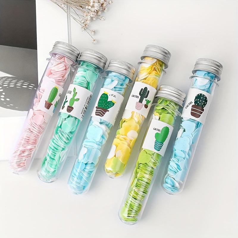 6Pcs Travel Paper Soap Tablets Test Tube Soap Flower Soap Paper Bottles