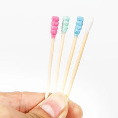 500Pcs Double Head Spiral Cotton Swabs Ear Cleaning Makeup