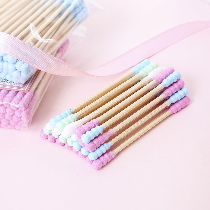 500Pcs Double Head Spiral Cotton Swabs Ear Cleaning Makeup