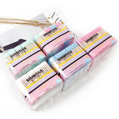 500Pcs Double Head Spiral Cotton Swabs Ear Cleaning Makeup