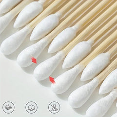 Disposable Cotton Swabs for Ears Round & Pointed Tip Buds 100-500pcs