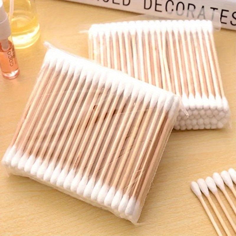 Disposable Cotton Swabs for Ears Round & Pointed Tip Buds 100-500pcs