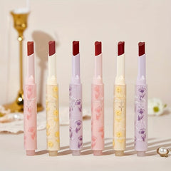 6 PCS Heart Lipstick Gloss Mirror Set Moisturizing Non Stick Lipstick Pen