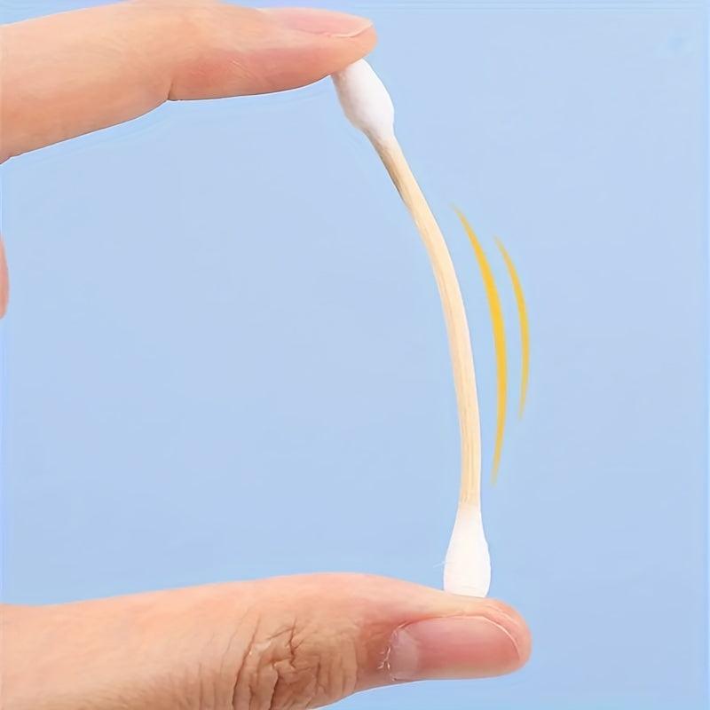 200pcs Disposable Cotton Swabs Wooden Stick Sanitary Cotton Buds