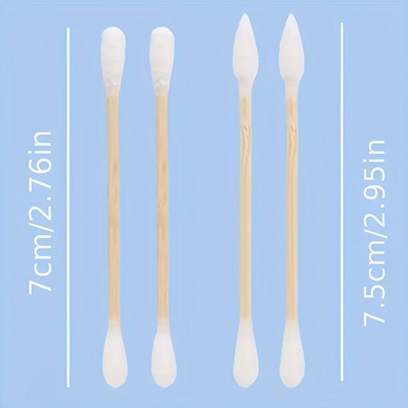 200pcs Disposable Cotton Swabs Wooden Stick Sanitary Cotton Buds