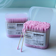200pcs Disposable Cotton Swabs Wooden Stick Sanitary Cotton Buds