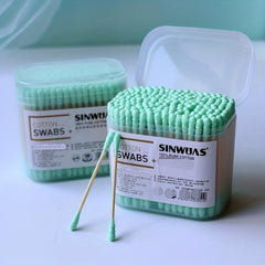 200pcs Disposable Cotton Swabs Wooden Stick Sanitary Cotton Buds