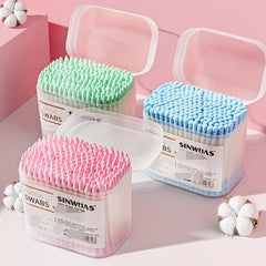 200pcs Disposable Cotton Swabs Wooden Stick Sanitary Cotton Buds