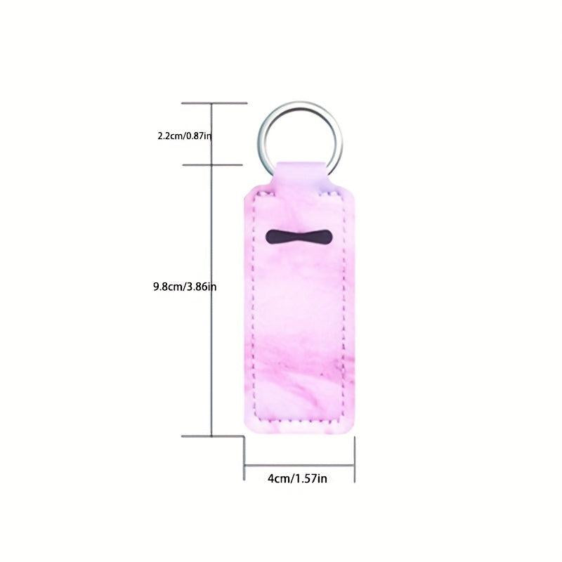 3pcs Lip Balm Pouch Keychain Holder Elastic Home Travel Outdoor