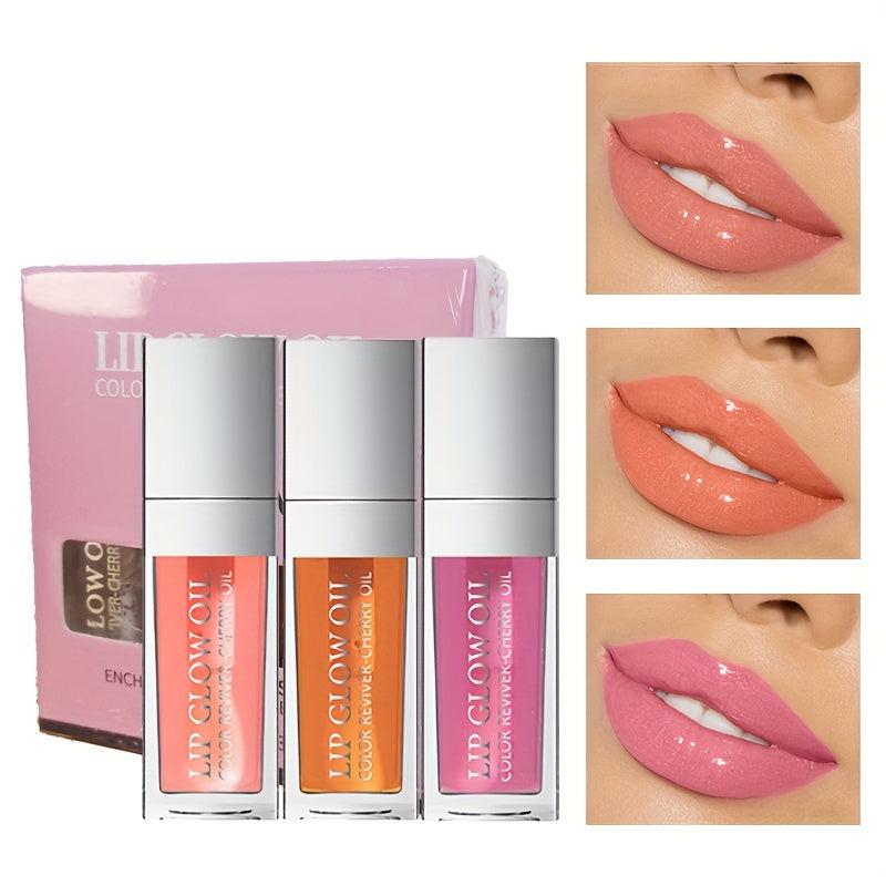 3pcs Mirror Lip Glaze Glossy Lipstick Moisturizing Lip Gloss