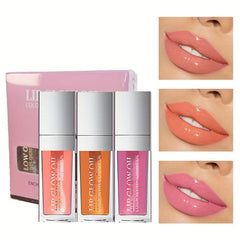 3pcs Mirror Lip Glaze Glossy Lipstick Moisturizing Lip Gloss