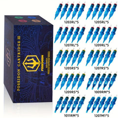 50pcs Tattoo Cartridge Needles Disposable Mixed Size Standard Round Liner