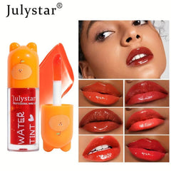 6-Piece Makeup Mirror Lip Glaze Set - Moisturizing Lipstick
