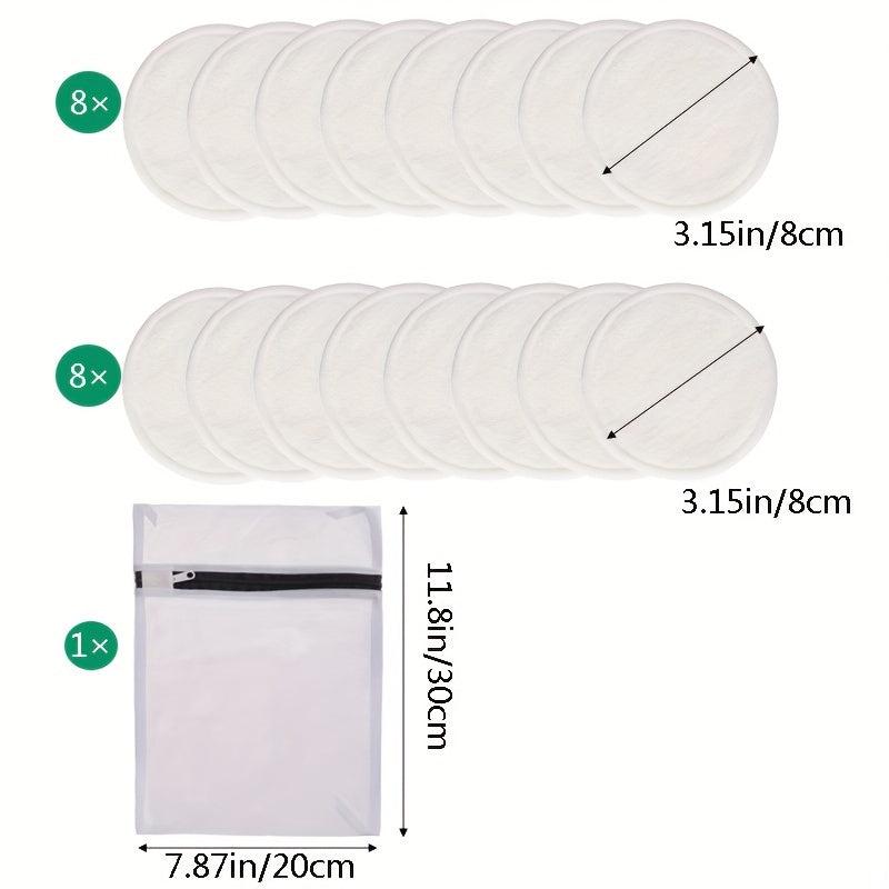 16pcs Organic Reusable Makeup Remover Pads Washable Bamboo Pads Eco Friendly
