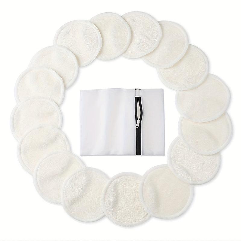 16pcs Organic Reusable Makeup Remover Pads Washable Bamboo Pads Eco Friendly