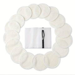 16pcs Organic Reusable Makeup Remover Pads Washable Bamboo Pads Eco Friendly