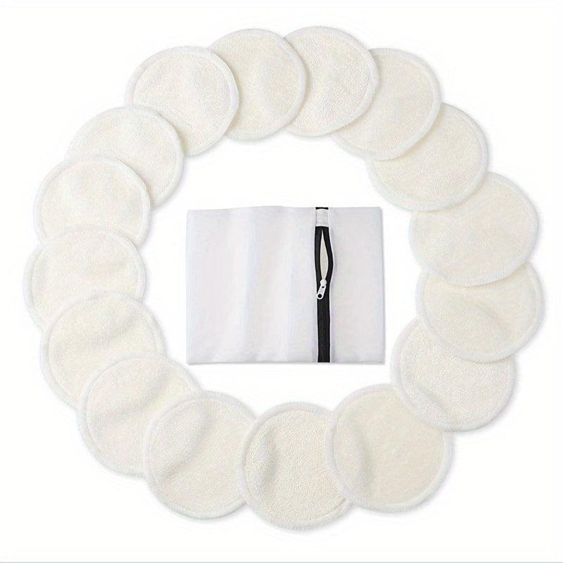 16pcs Organic Reusable Makeup Remover Pads Washable Bamboo Pads Eco Friendly