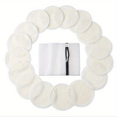 16pcs Organic Reusable Makeup Remover Pads Washable Bamboo Pads Eco Friendly