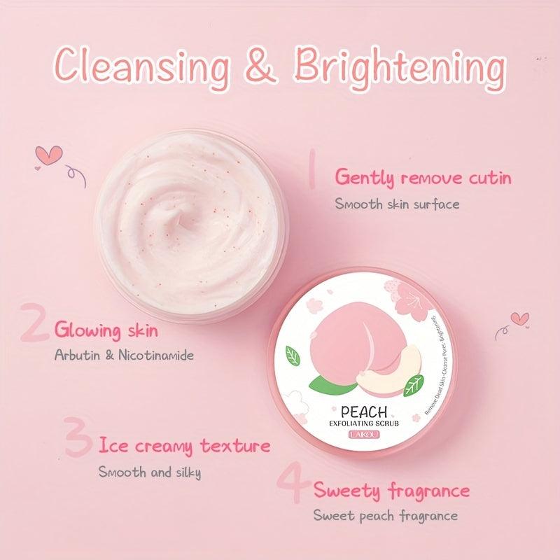 90g Peach Facial & Body Scrub Natural Exfoliating Scrub