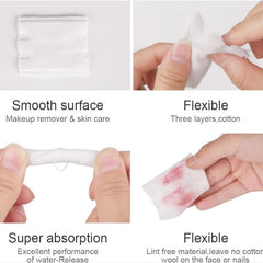 120 Thick Square Organic Cosmetic Pads for Skin Care & Makeup Removal