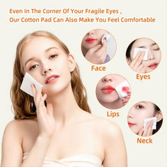 120 Thick Square Organic Cosmetic Pads for Skin Care & Makeup Removal