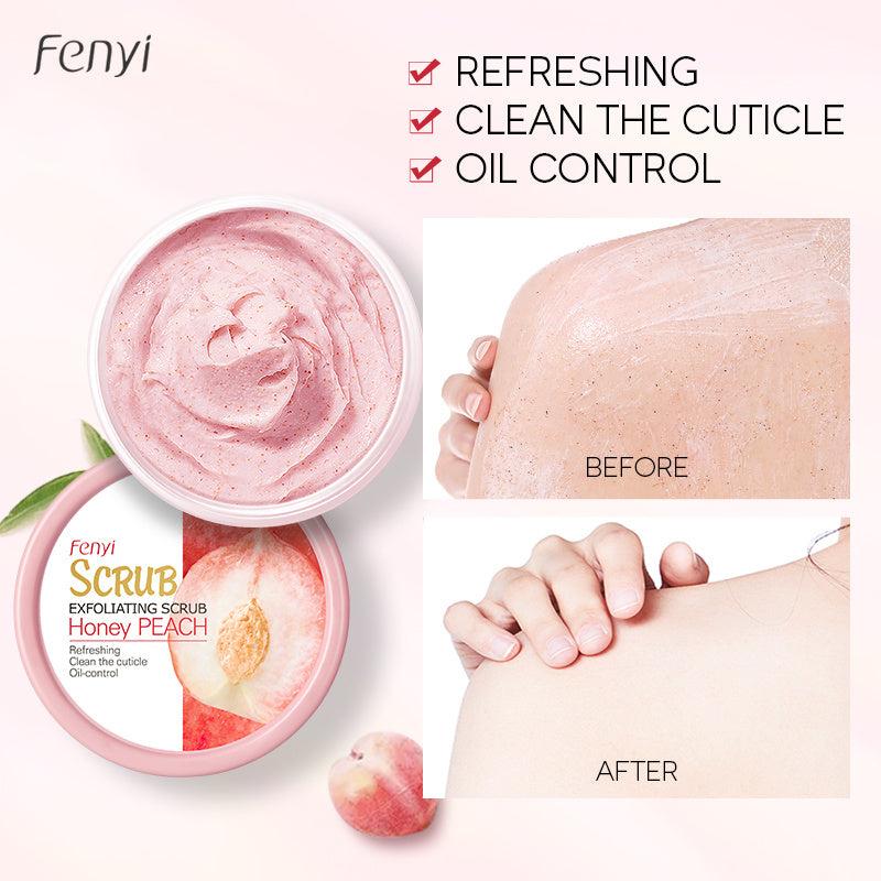 Fenyi Shea Butter Body Scrub Peach Milk Exfoliating Smooth Rejuvenation