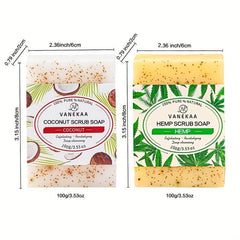 Coconut Scrub Soap for Body and Face - Organic Ingredients - All Skin Types