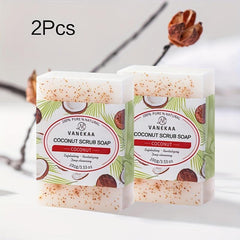Coconut Scrub Soap for Body and Face - Organic Ingredients - All Skin Types