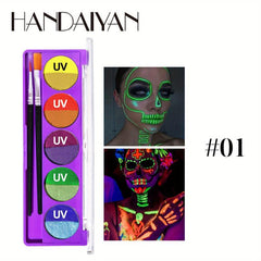 10 Colors Face Painting Makeup Palette Fluorescent UV Light