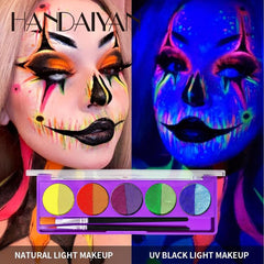 10 Colors Face Painting Makeup Palette Fluorescent UV Light