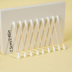 100pcs Double Tip Cotton Swabs Bamboo Stick Disposable Cleaning Swabs