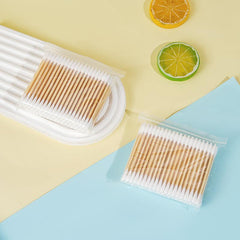 100pcs Double Tip Cotton Swabs Bamboo Stick Disposable Cleaning Swabs
