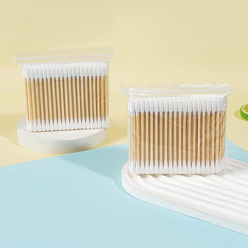 100pcs Double Tip Cotton Swabs Bamboo Stick Disposable Cleaning Swabs