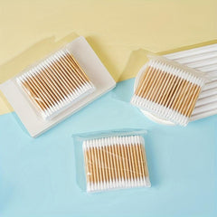 100pcs Double Tip Cotton Swabs Bamboo Stick Disposable Cleaning Swabs