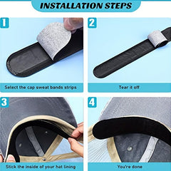 10pcs Golf Hat Sweat Liner Reducer Tape Absorbent Sweatband Reducing Disposable