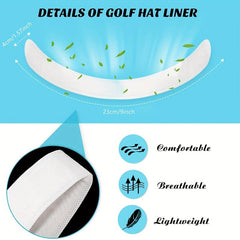 10pcs Golf Hat Sweat Liner Reducer Tape Absorbent Sweatband Reducing Disposable