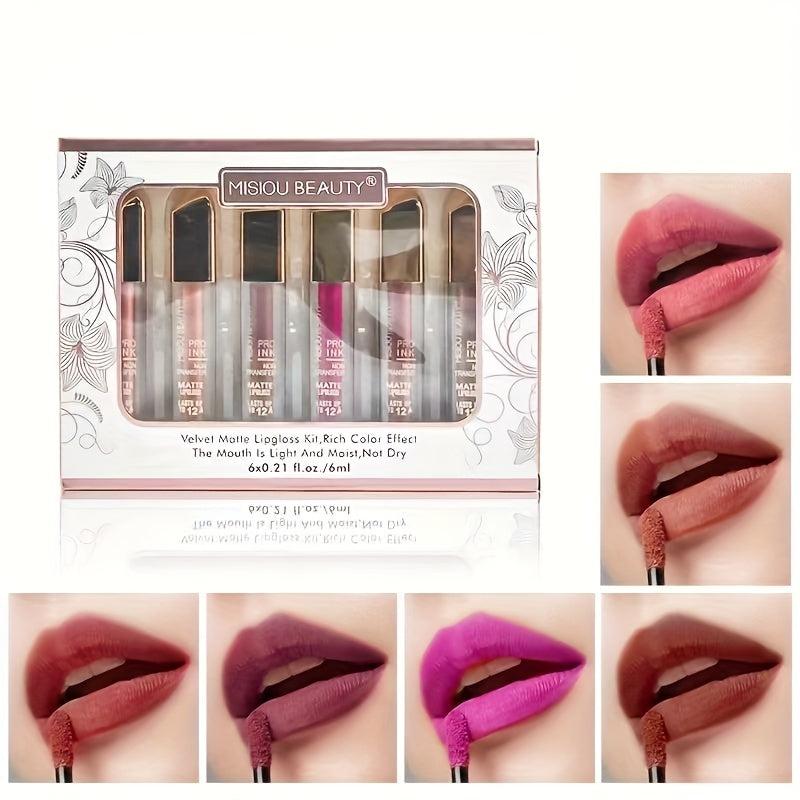 Long Lasting Matte Lipstick Set 6pcs Gift Boxed