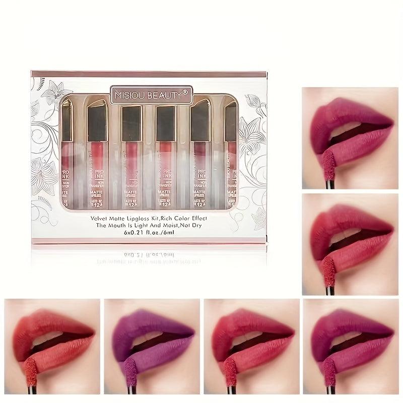 Long Lasting Matte Lipstick Set 6pcs Gift Boxed