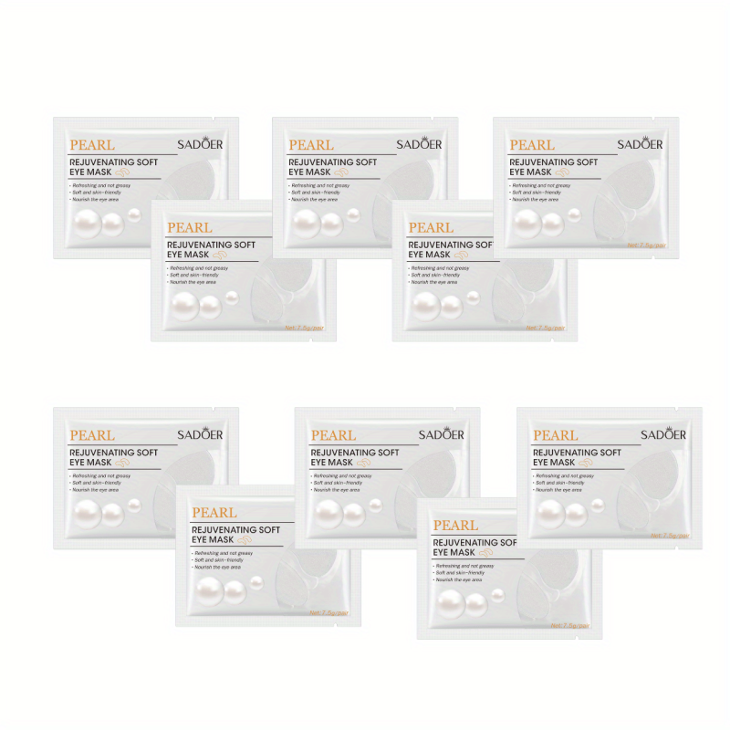 10 Pairs Pearl Eye Mask With Marine Collagen Hyaluronic HA For Dark Circles