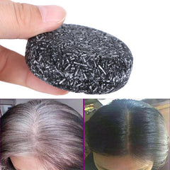 2pcs 60g Bamboo Charcoal Hair Dye Soap Bar Nourishing Repairing Hair