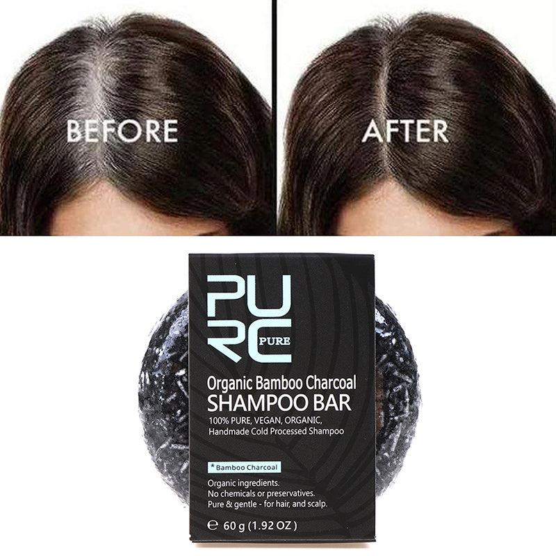 2pcs 60g Bamboo Charcoal Hair Dye Soap Bar Nourishing Repairing Hair