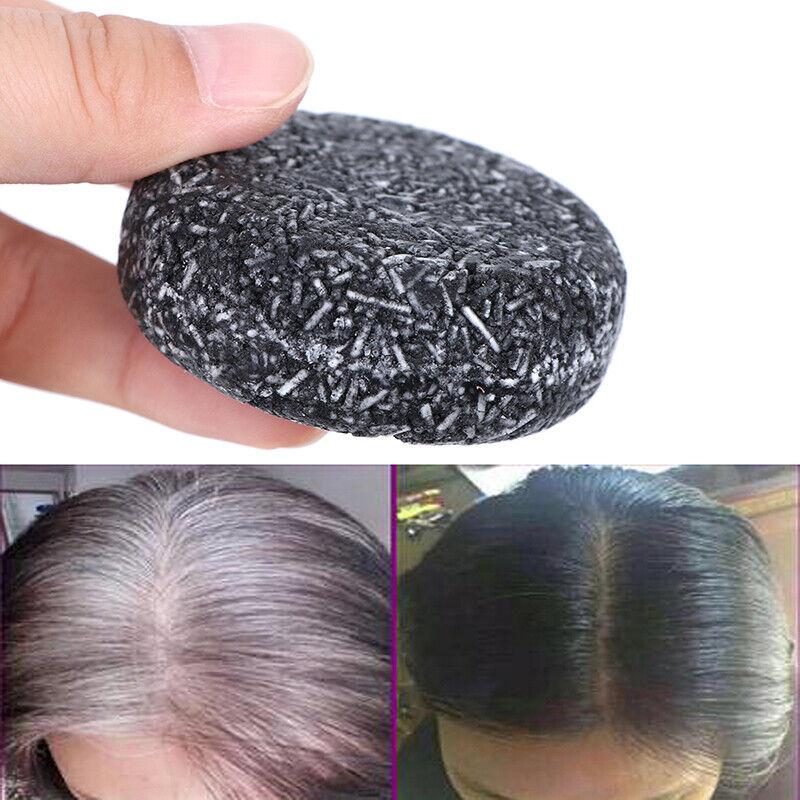 4pcs 60g Bamboo Charcoal Hair Dye Soap Bar Nourishing Repairing Hair
