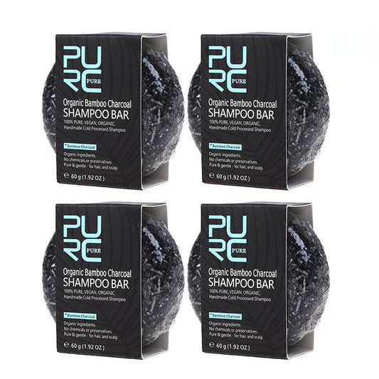 4pcs 60g Bamboo Charcoal Hair Dye Soap Bar Nourishing Repairing Hair
