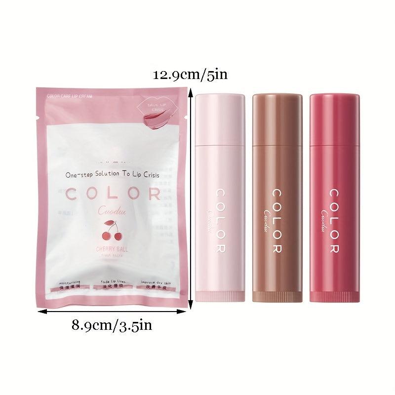 3PCS Moisturizing Lipstick Smooth Lip Lines Improve Dry Cracked Lips